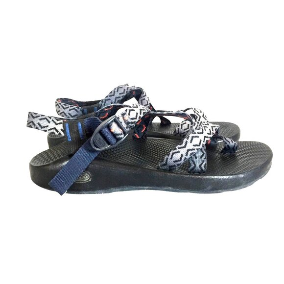 Chaco Z/2 Mens Sandals Size 11 Black & White Geometric Pattern Adjustable Strap - Picture 1 of 8